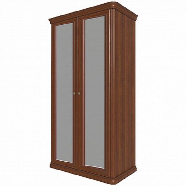 Сп А-8-1 Шкаф для одежды 2-х дверный, с 2-мя зеркалами, р/в, с 6ю полками | красное дерево (Р)